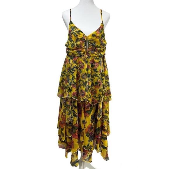 MISA Los Angeles Yellow Floral Dress - Picture 5 of 6